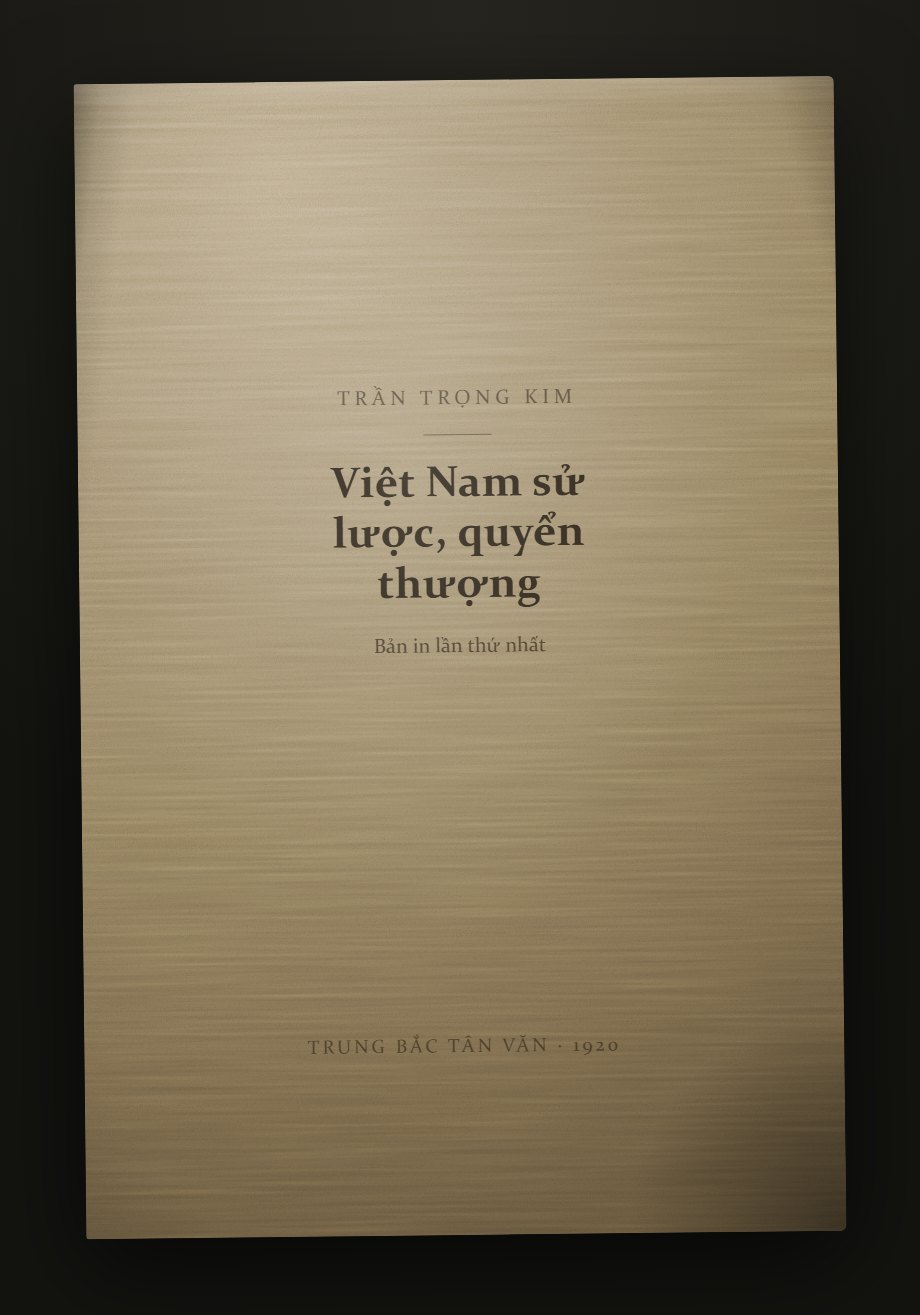 Bìa trước — Việt Nam sử lược, quyển thượng